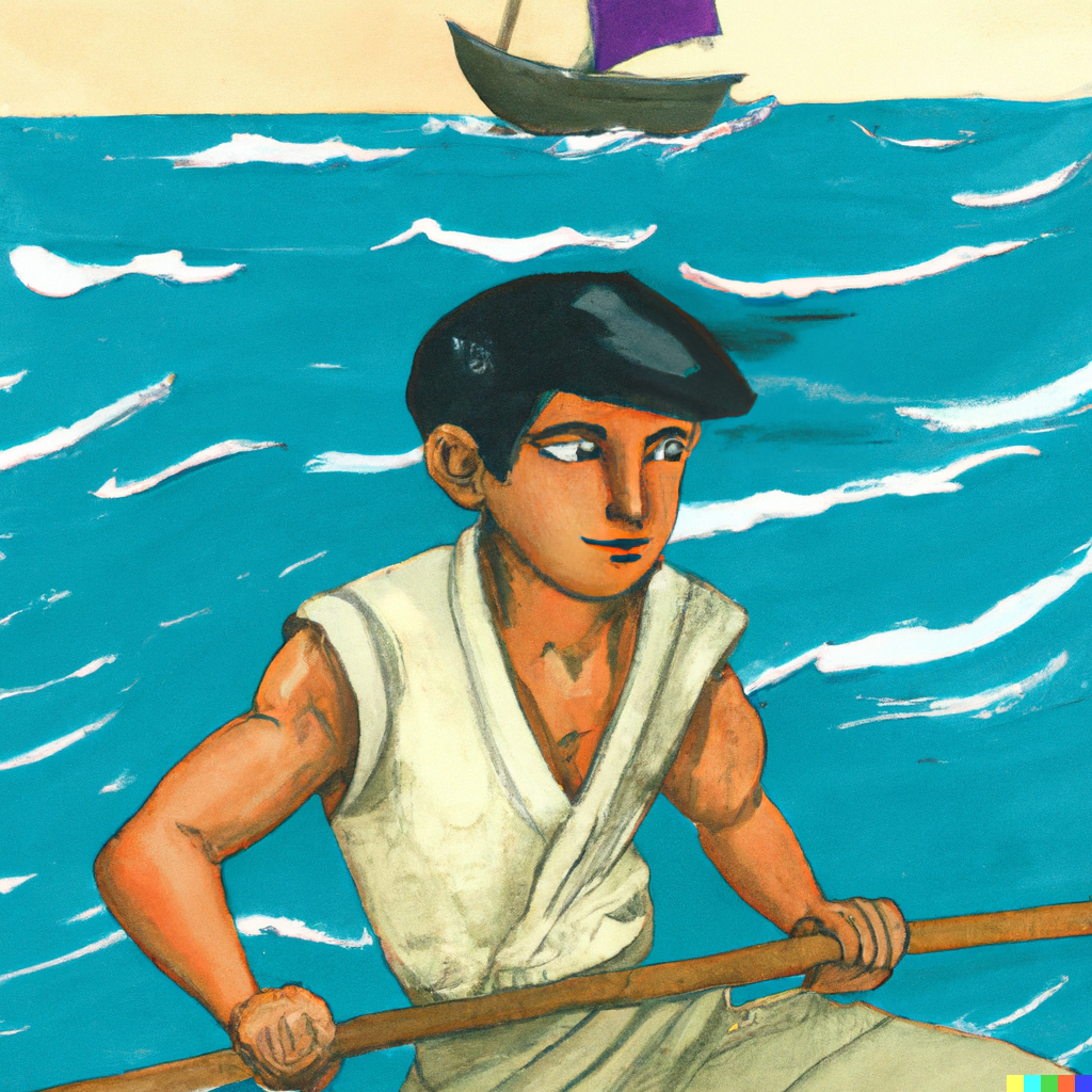 DALL-E 2022-09-27 23-48-00 teenage indian sailor on the ocean ukiyo e